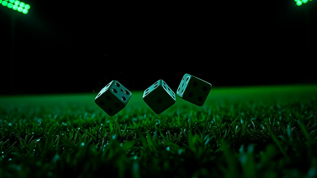 Three plain dice tumbling through the air