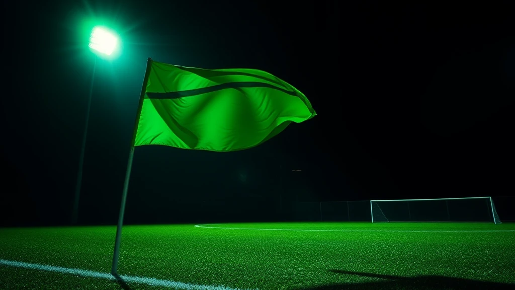 A corner flag whipping in the wind
