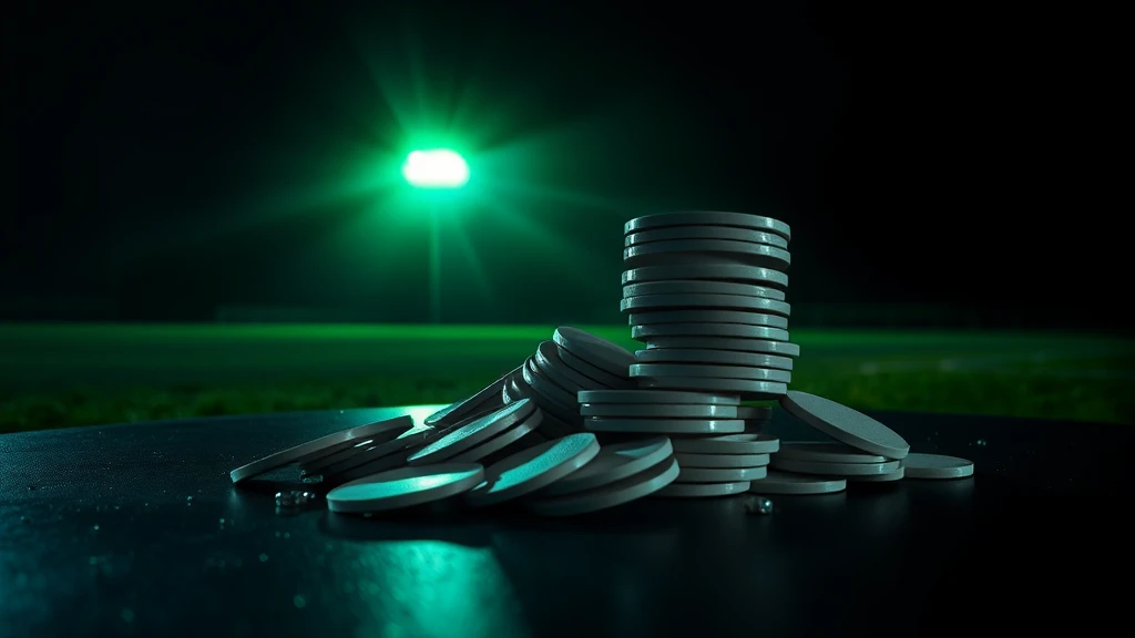 A toppling stack of plain discs on a dark table