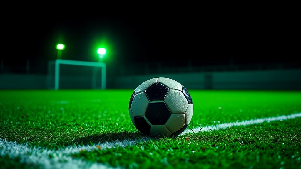 A ball on the penalty spot in close-up