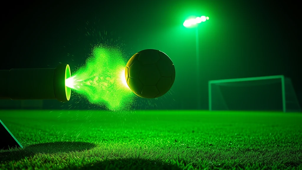 A ball launching out of a training machine